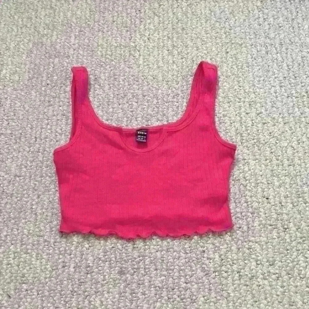 Hot Pink Cropped Tank Top